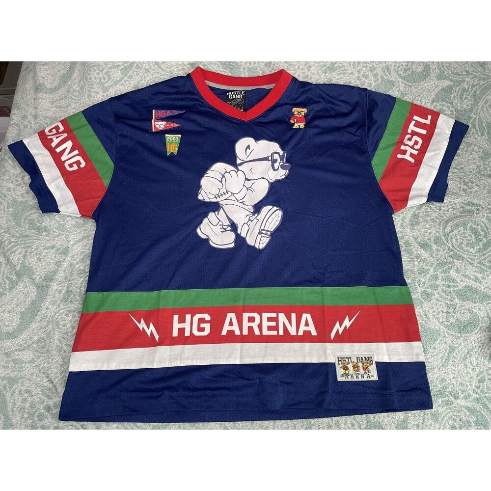 Hustle Gang HG Arena Bear Football‎ Jersey Blue 3XL